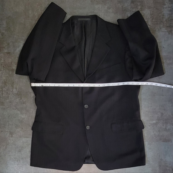 Ermenegildo Zegna Blazer Suit Jacket, Men's, Black Pinstripe, Size 44S - Picture 9 of 14